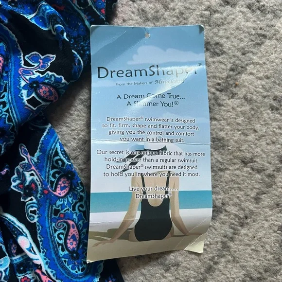 Blue Paisley Tankini Swimsuit - Picture 3 of 9